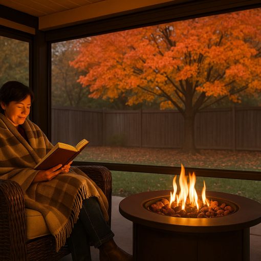 Dallas/Fort Worth-cozy outdoor patio-retractable screens